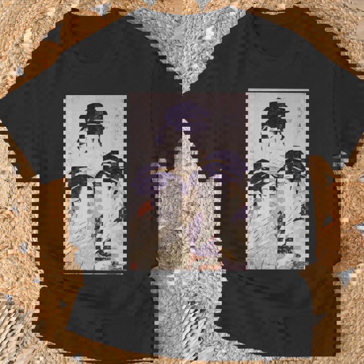 浮世絵 美人 ユーモア アート 絵 漢字 日本 Tシャツ 高齢者への贈り物