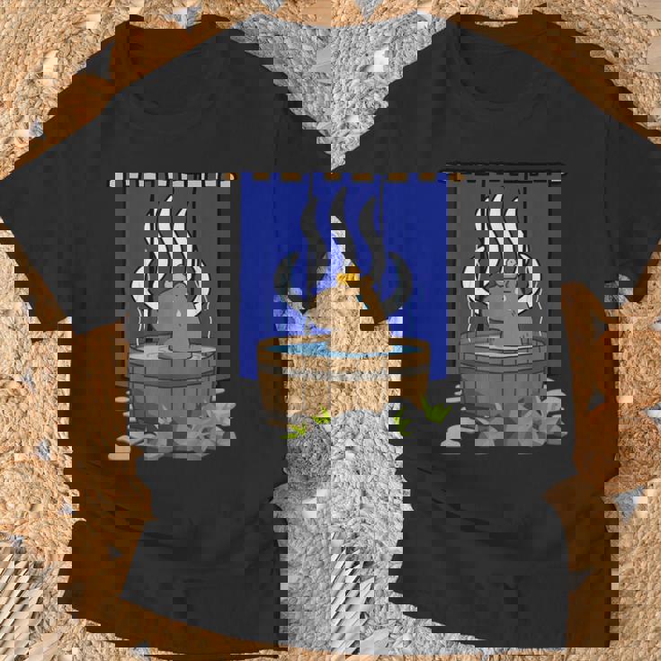 温泉に浸かるかわいいカピバラ Tシャツ 高齢者への贈り物