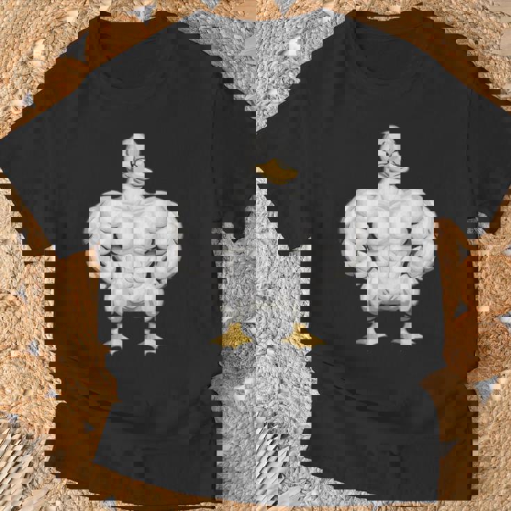 漫画の筋肉アヒル Tシャツ 高齢者への贈り物