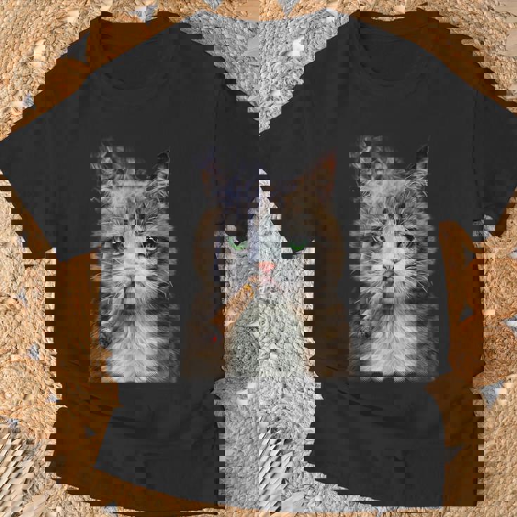 煙草を吸うネコ 猫 たばこ ねこ Tシャツ 高齢者への贈り物