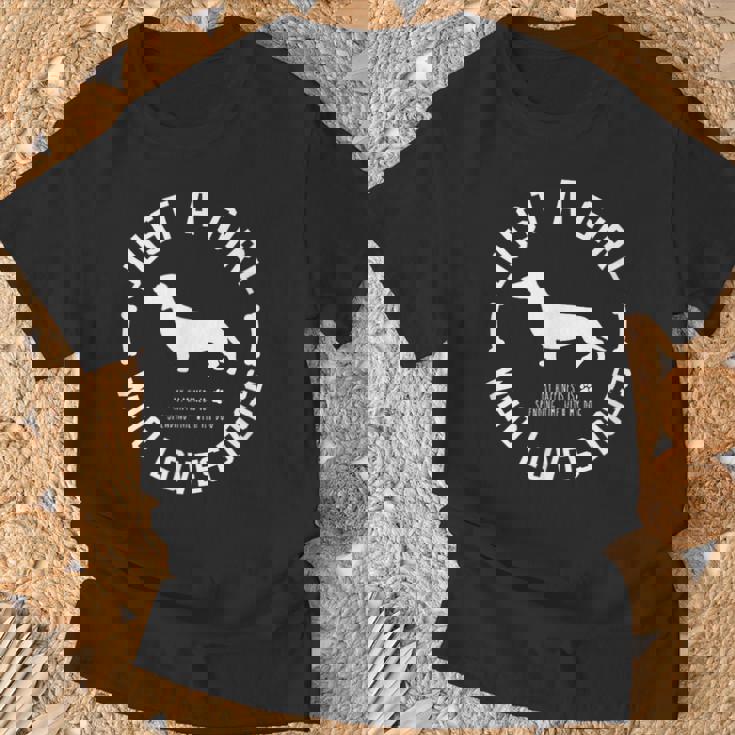 犬 おもしろ おしゃれ イヌ 可愛い ダックスフンド ミニチュアダックス シルエット Tシャツ 高齢者への贈り物