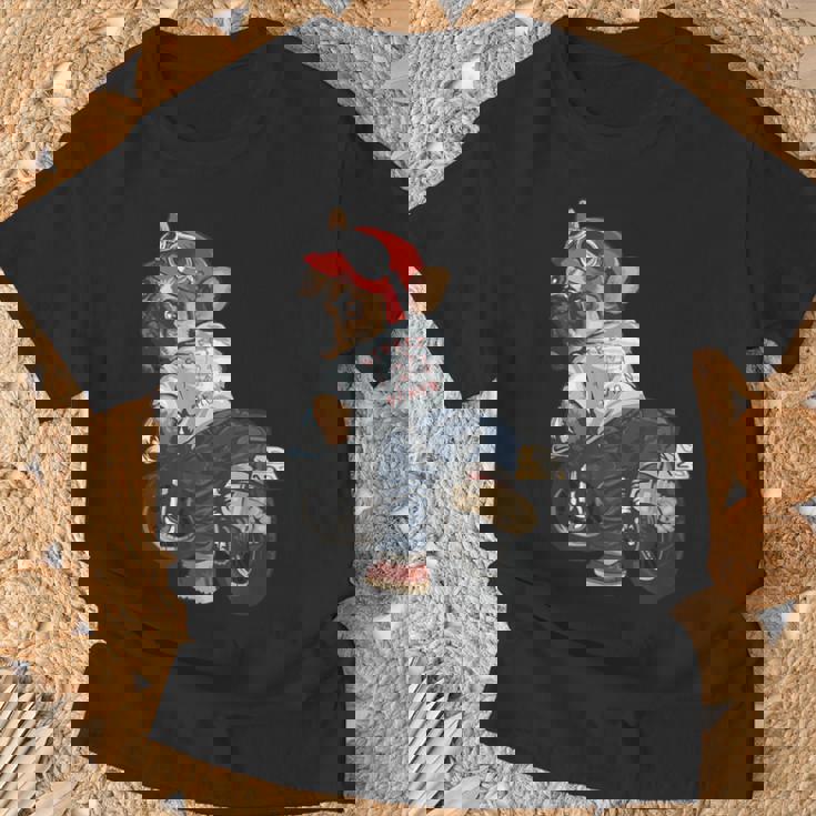 犬 おもしろ バイク オートバイ ライダース バイカー 面白い いぬ Tシャツ 高齢者への贈り物