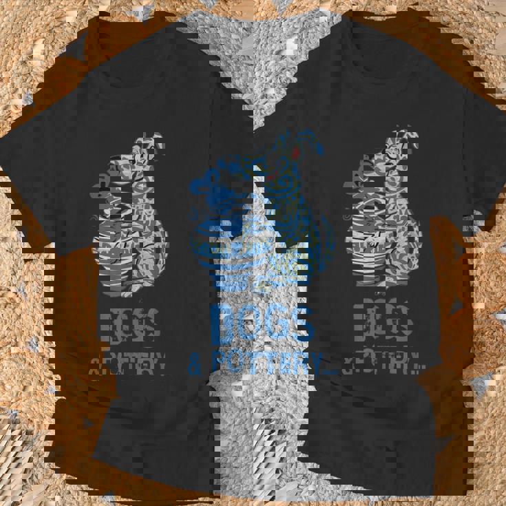 犬と陶器 面白い犬の陶芸家 アート Tシャツ 高齢者への贈り物