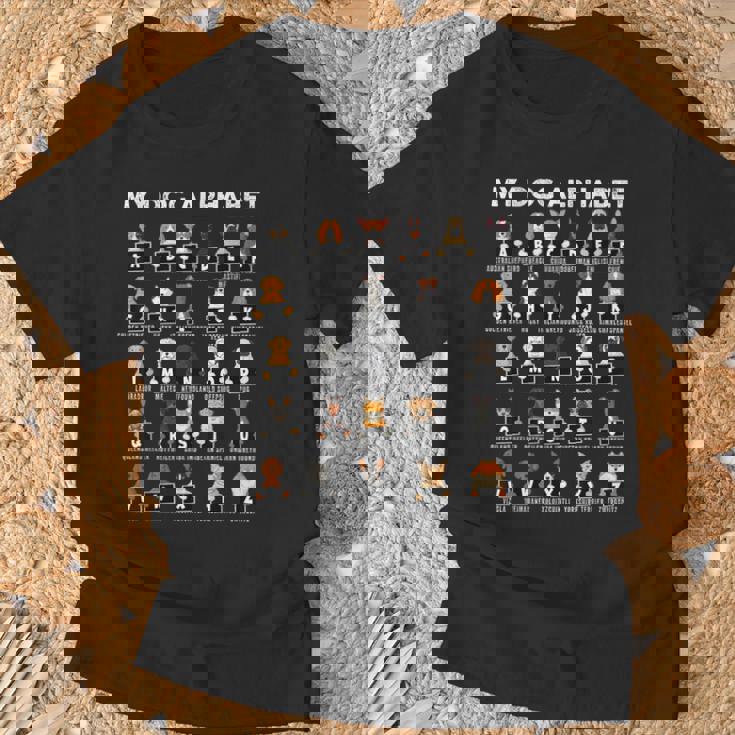 犬の種類 アルファベットa-Z Abc 犬の識別 Tシャツ 高齢者への贈り物