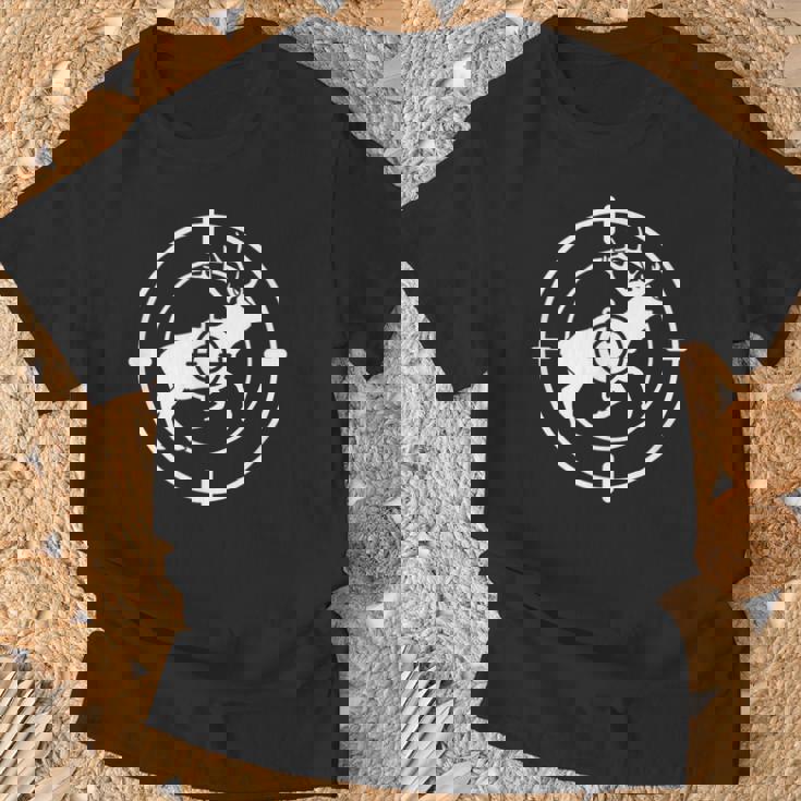 狩猟 射撃 猟師 熊 鹿 猟 ハンター 心電図 おもしろ グッズ 服 面白いtシャツ ライフル ネタ メンズ Tシャツ 高齢者への贈り物
