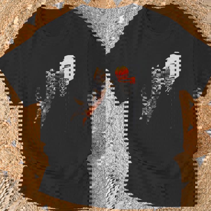 猫 ネコ バスケ 面白いtシャツ 文字入り メンズ おもしろ 面白い 服 おもしろグッズ ネタ 浮世絵 Tシャツ 高齢者への贈り物