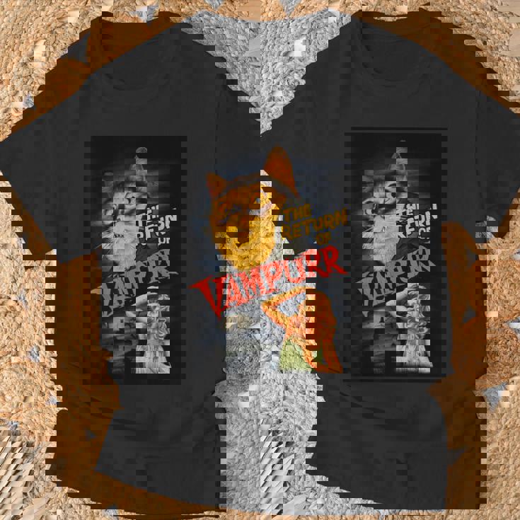 猫 吸血鬼 クラシック ホラー 映画 ファニー グラフィック シャツ Tシャツ 高齢者への贈り物