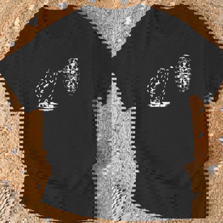 猫 遊び ダーツ 面白い 猫好き 子猫 ダーツプレーヤー Tシャツ 高齢者への贈り物