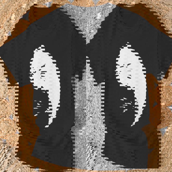 猫 陰陽 反対 調和 エネルギー 子猫 Tシャツ 高齢者への贈り物