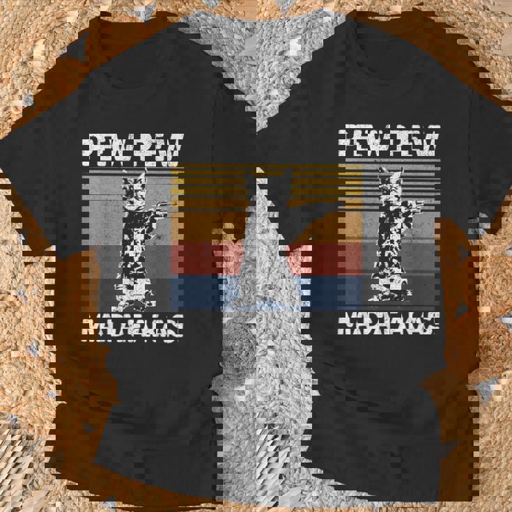 猫ビンテージpewpewpewマダファカス猫クレイジーピュー Tシャツ 高齢者への贈り物