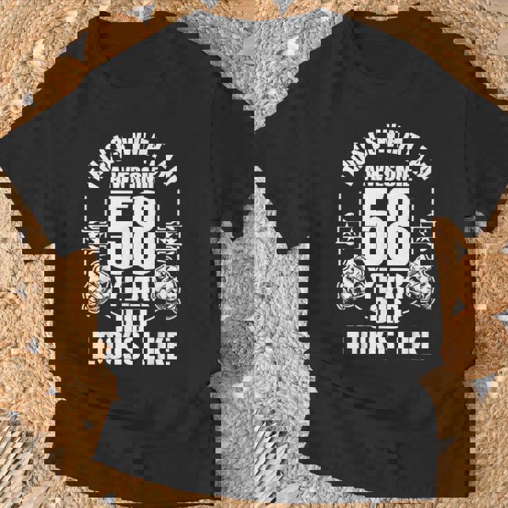 男性、女性、58歳の誕生日への58歳の誕生日プレゼント Tシャツ 高齢者への贈り物