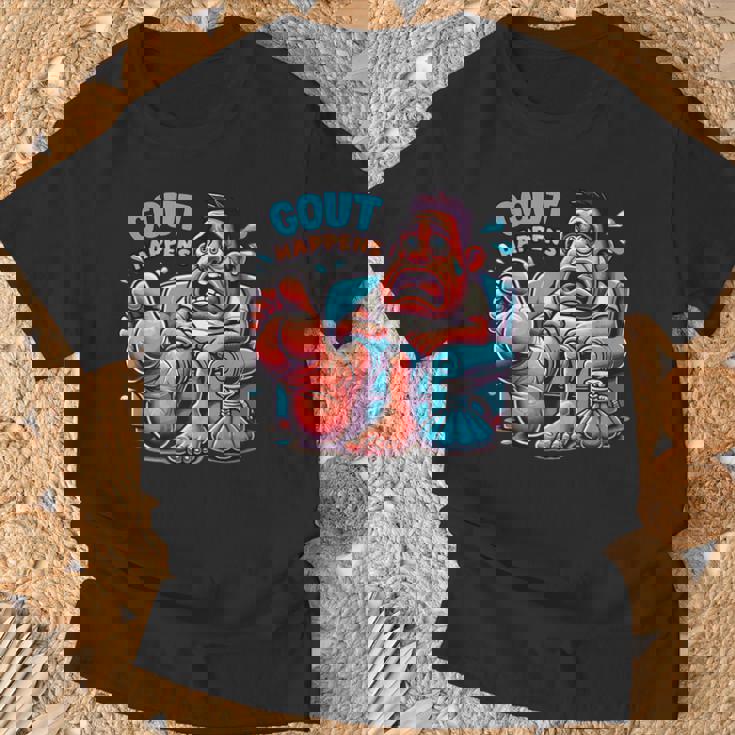 痛風が起こる 面白くて陽気な愚かな痛み むくみ Tシャツ 高齢者への贈り物