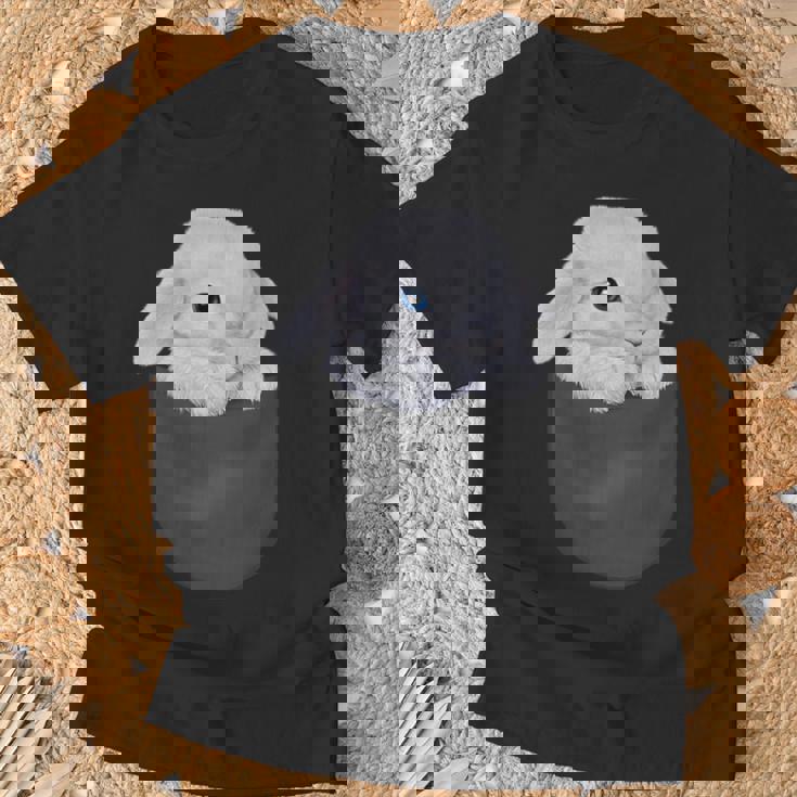 白毛 兎 うさぎ ポケット Tシャツ 高齢者への贈り物