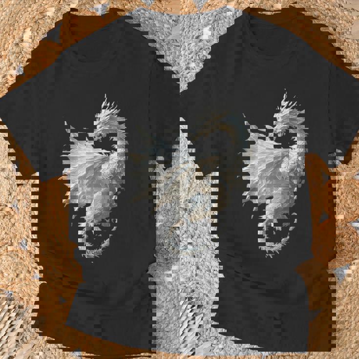 白龍 グラフィック 神話イラスト 白龍 Tシャツ 高齢者への贈り物