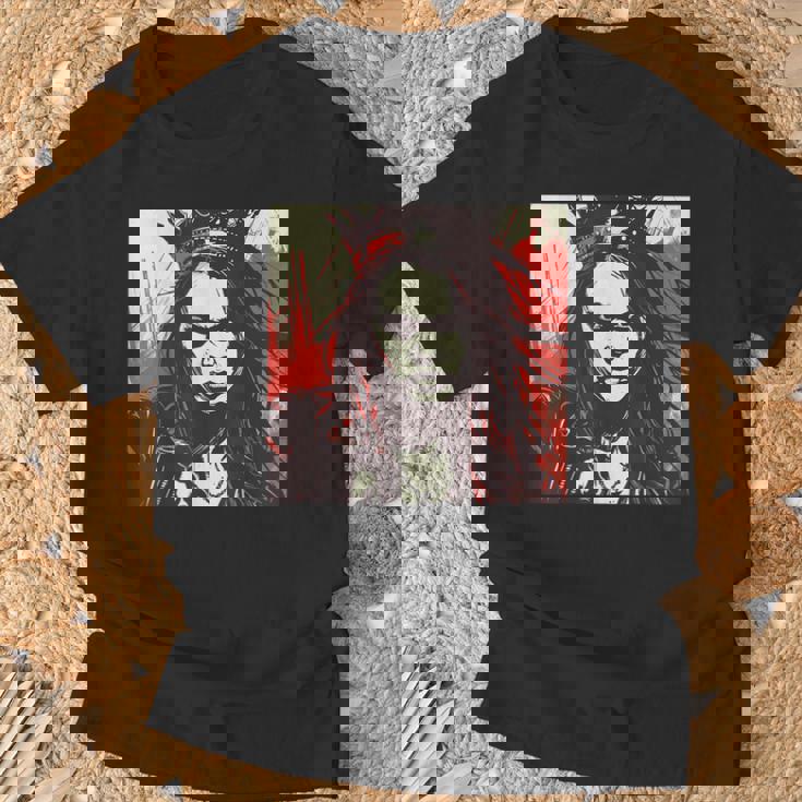 真面目な女王 野生の髪と尖った王冠 Tシャツ 高齢者への贈り物