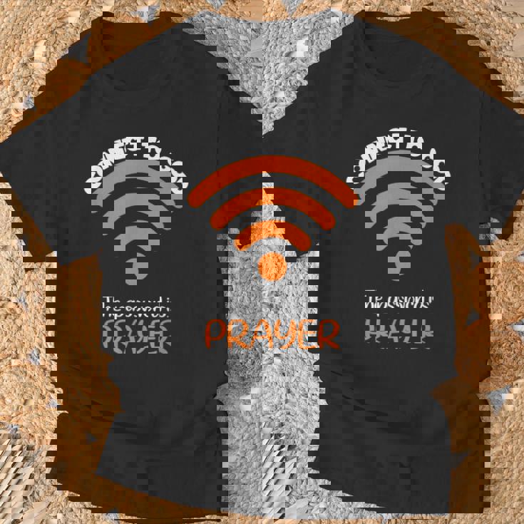 神とつながるパスワードは祈り神信仰イエス Tシャツ 高齢者への贈り物