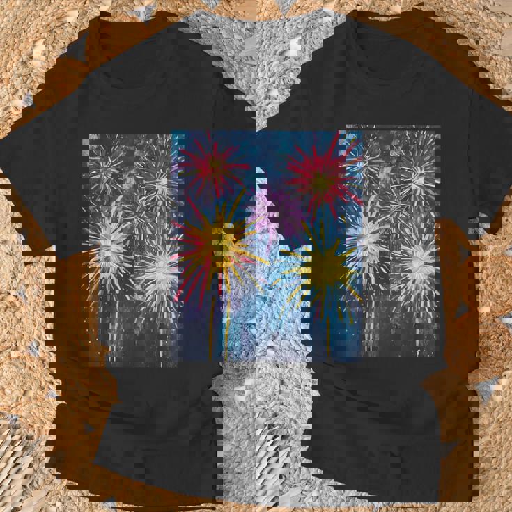祭りのための花火ショー Tシャツ 高齢者への贈り物