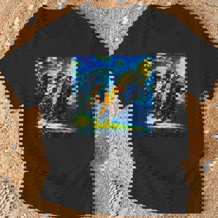 競馬 馬tシャツ おもしろ ウマ レース 馬 乗馬 競馬 面白いtシャツ メンズ グッズ ネタ 大人 男性 ゴッホ Tシャツ 高齢者への贈り物