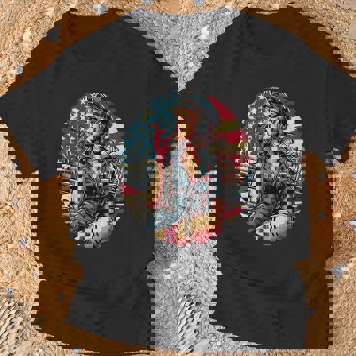 第二次世界大戦 爆撃機 葉巻 喫煙 ピンナップガール Tシャツ 高齢者への贈り物