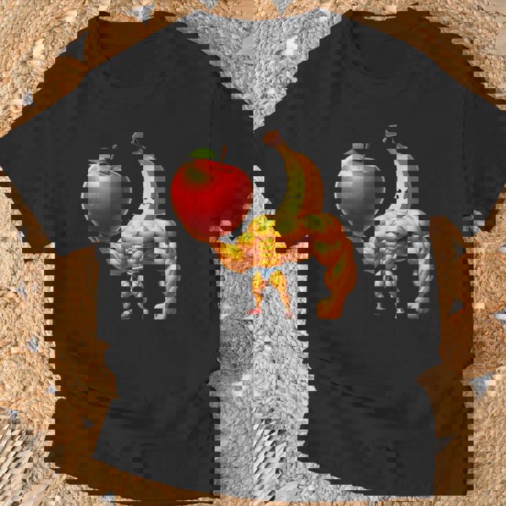 筋肉バナナリフティングジャイアントアップル Tシャツ 高齢者への贈り物