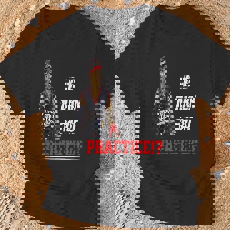 練習について話しています面白いアイバーソンその答え Tシャツ 高齢者への贈り物