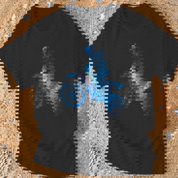 美的シルエット星宇宙スタントアートギャラクシーモトクロス Tシャツ 高齢者への贈り物