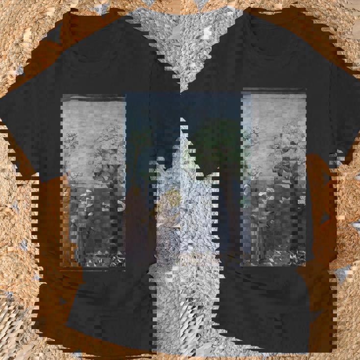 聖フランシスコ 鳥への説教 ジョット作 1299 Tシャツ 高齢者への贈り物