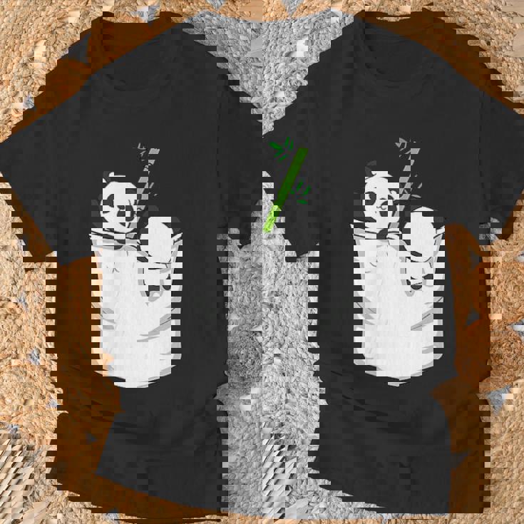 胸ポケットパンダ パンダ クマ Tシャツ 高齢者への贈り物