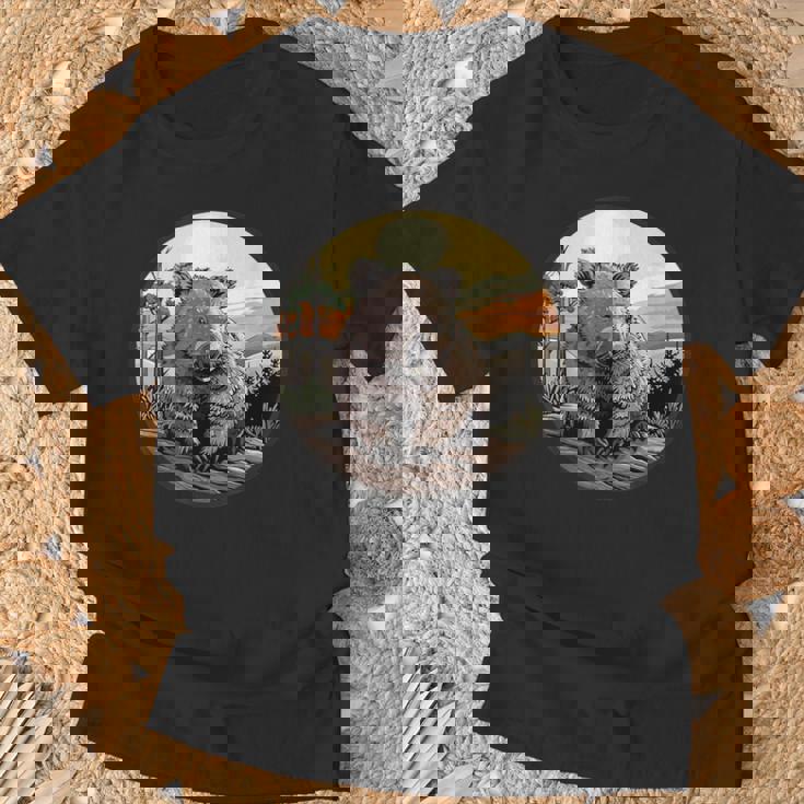 自然の中のウォンバット、ウォンバット Tシャツ 高齢者への贈り物