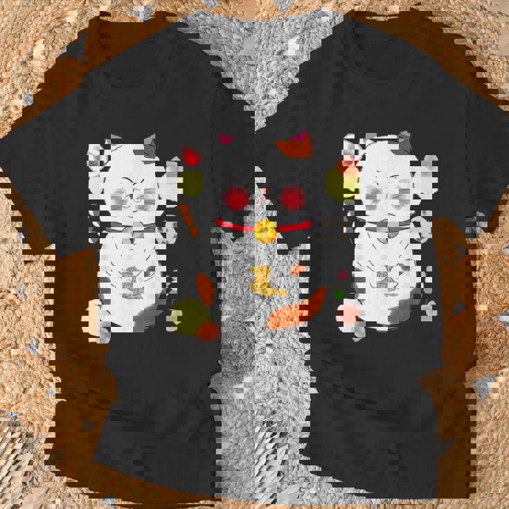 花より団子猫 Cat 猫 メンズ レディース ペット 動物 和風 キャラt Tシャツ 高齢者への贈り物