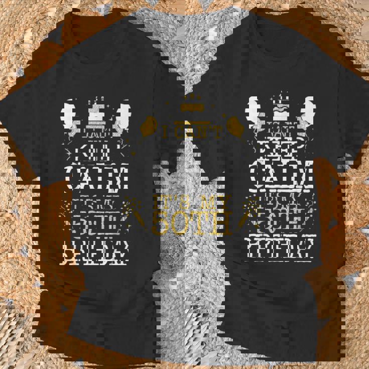 花火とケーキ I Can't Keep Calm It's My 50Th Birthday Tシャツ 高齢者への贈り物