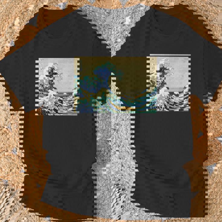 葛飾 北斎 神奈川沖浪裏 有名なヴィンテージアート スタイリッシュ Tシャツ 高齢者への贈り物