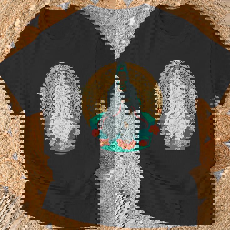観音菩薩 観音陰仏教 アジアン仏教 Tシャツ 高齢者への贈り物