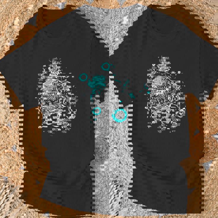 象のギフト タイアート 幸運のタイ ビンテージグラフィック Tシャツ 高齢者への贈り物