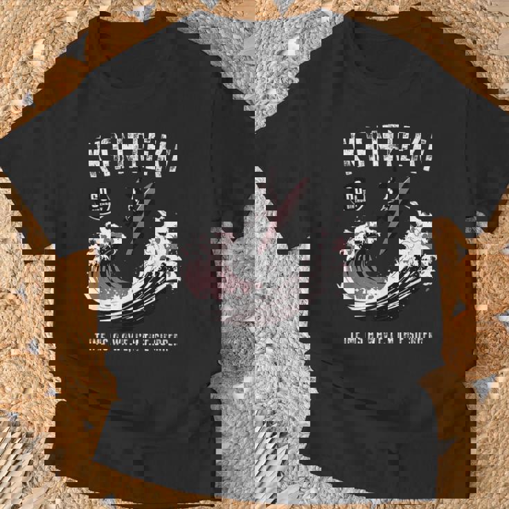 還暦祝い サーフィン 波 海好き 父 男性 女性 60歳 Time Is A Wave I'm Theurfer Tシャツ 高齢者への贈り物