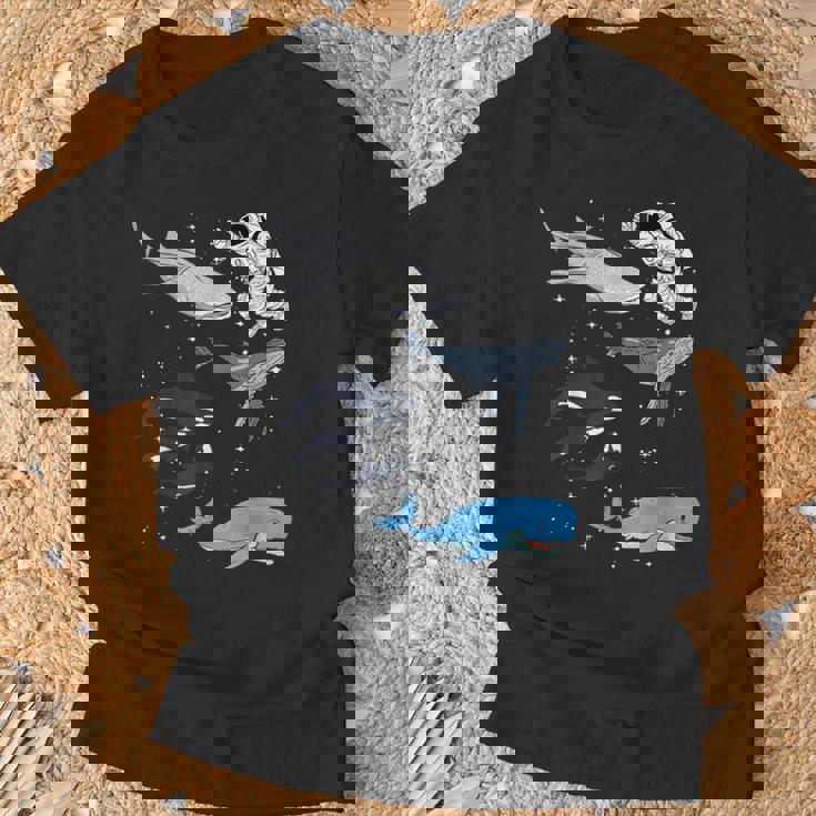 銀河 宇宙 ジンベエザメ シロイルカ ザトウクジラ 海洋 オルカ クジラ Tシャツ 高齢者への贈り物