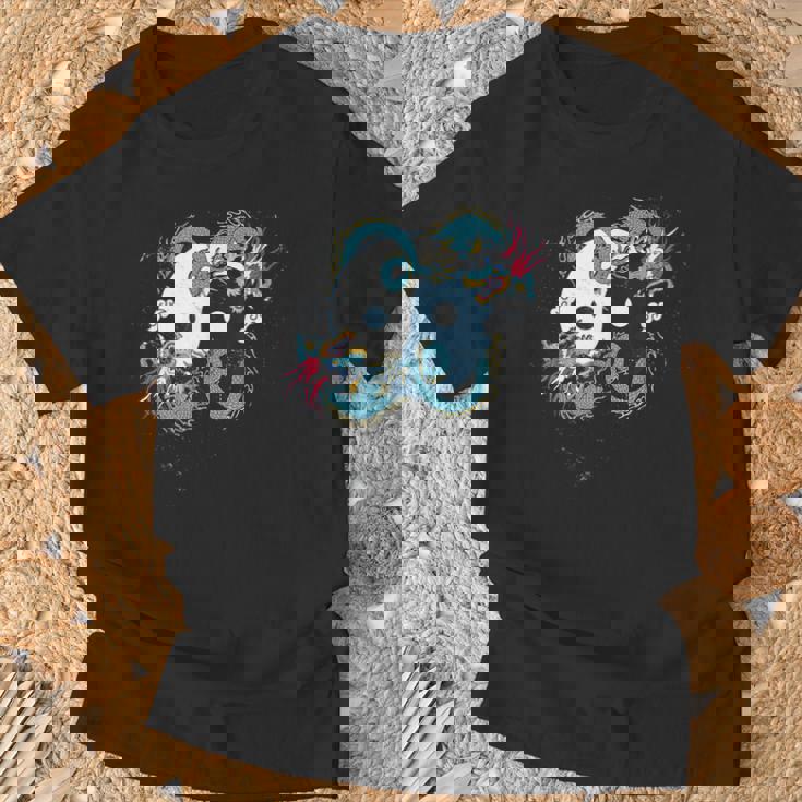 陰陽 太極竜デザイン 瞑想用 太極拳 Tシャツ 高齢者への贈り物