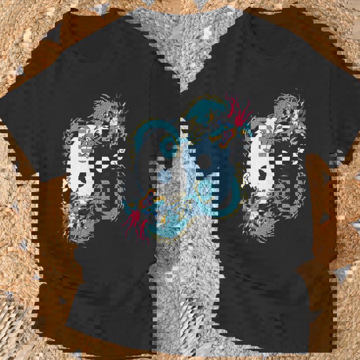 陰陽太極拳ドラゴンデザイン 瞑想用 太極拳 Tシャツ 高齢者への贈り物