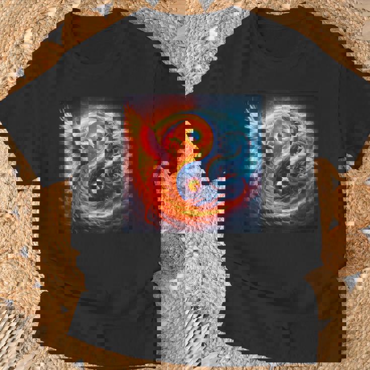 陰陽鳳凰と日本龍 Tシャツ 高齢者への贈り物