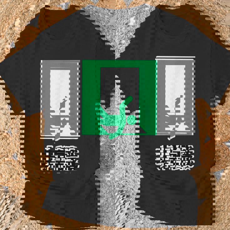 非常識（パロディ 非常口）イラスト【変なtシャツ屋さん】 面白い デザイン Tシャツ 高齢者への贈り物