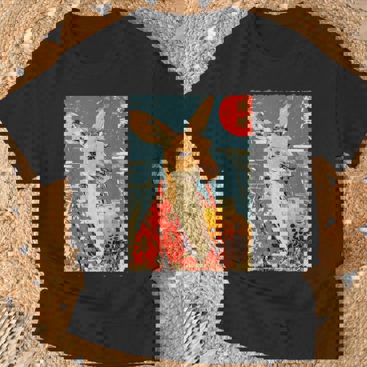 面白い バブル ボバ ティー かわいい 日本人 かわいい アニメ カンガルー。 Tシャツ 高齢者への贈り物