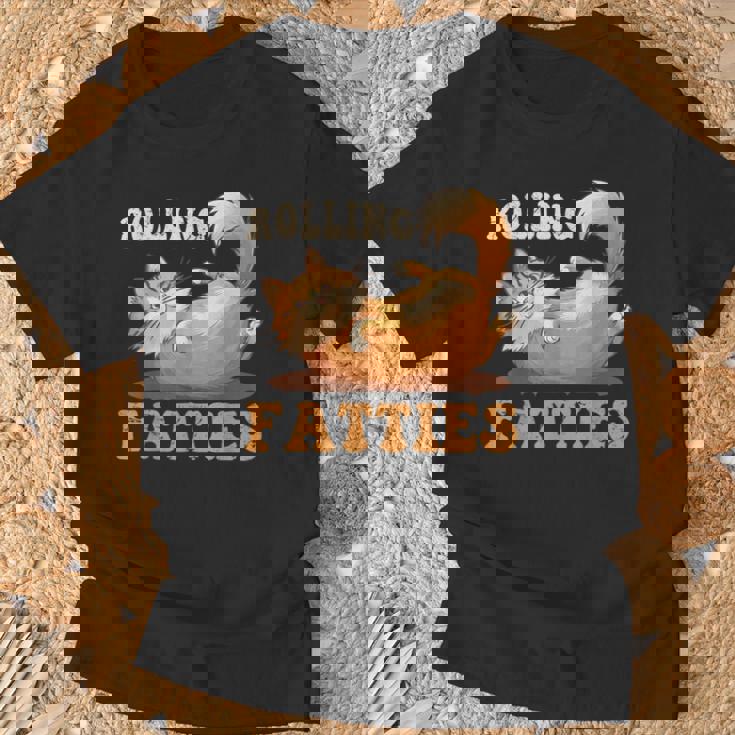 面白い 猫 ローリング ファティ 男女兼用 猫 Tシャツ 高齢者への贈り物