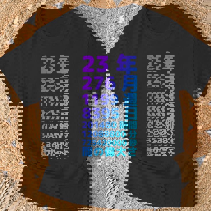 面白い23歳の誕生日の古いメーター 面白い23歳のギフト 女性 男性 面白い電卓 23歳の誕生日のギフト Tシャツ 高齢者への贈り物