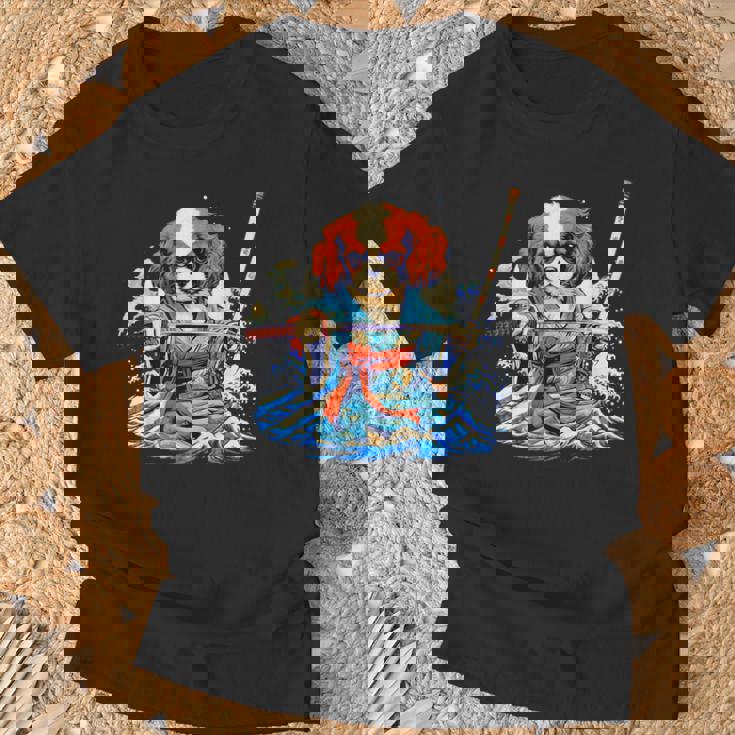 面白いtシャツ キャバリア 浮世絵 イヌ わんこ メンズ 犬好き グッズ おもしろ 面白い 服 ネタ わんこ Tシャツ 高齢者への贈り物