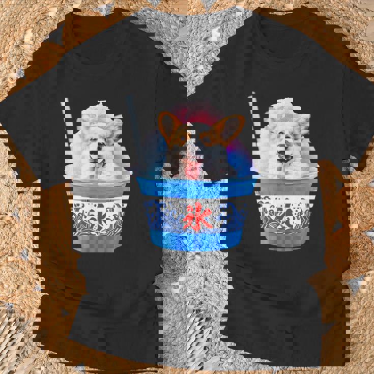 面白いtシャツ コーギー かき氷 イヌ メンズ 犬好き グッズ かわいい おもしろ 面白い 服 ネタ 夏 Tシャツ 高齢者への贈り物