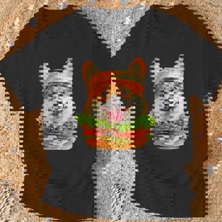 面白いtシャツ コーギー 犬 ハンバーガー メンズ 犬好き グッズ かわいい おもしろ 面白い 服 ネタ Tシャツ 高齢者への贈り物