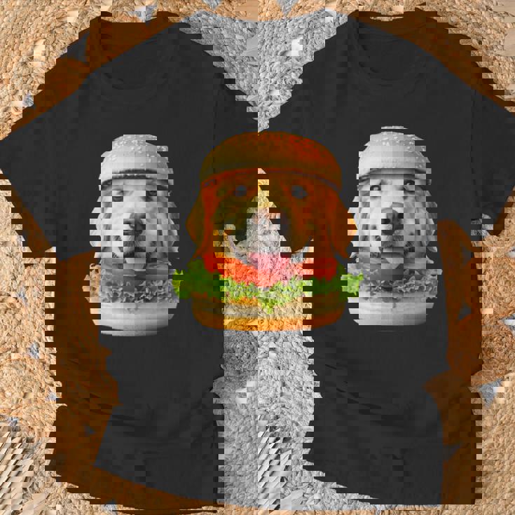 面白いtシャツ ゴールデンレトリバー 犬 ハンバーガー メンズ グッズ かわいい おもしろ 面白い 服 ネタ Tシャツ 高齢者への贈り物