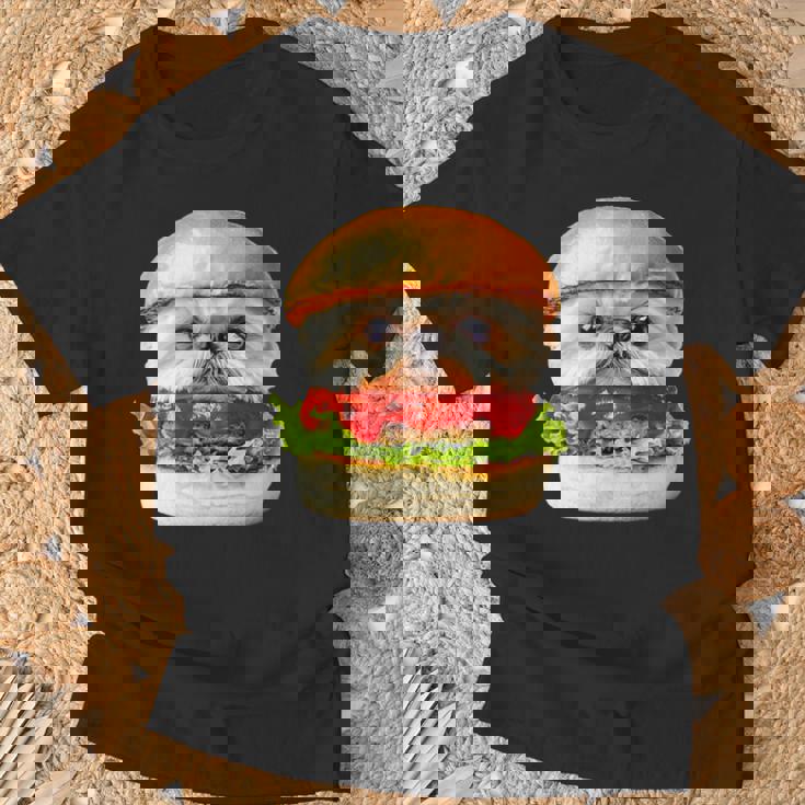 面白いtシャツ シーズー 犬 ハンバーガー メンズ 犬好き グッズ かわいい おもしろ 面白い 服 ネタ Tシャツ 高齢者への贈り物