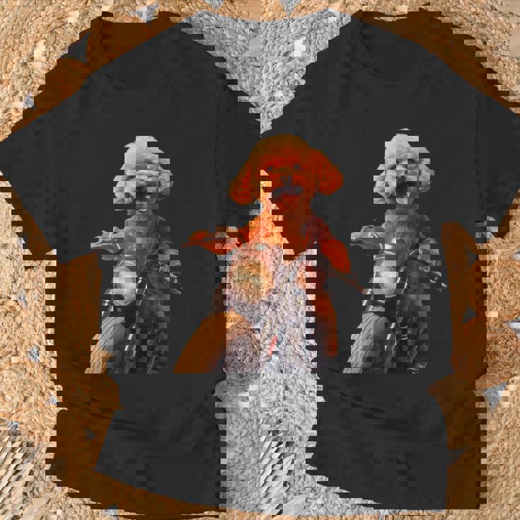 面白いtシャツ トイプードル バイク イヌ メンズ 犬好き グッズ かわいい おもしろ 面白い 服 ネタ Tシャツ 高齢者への贈り物