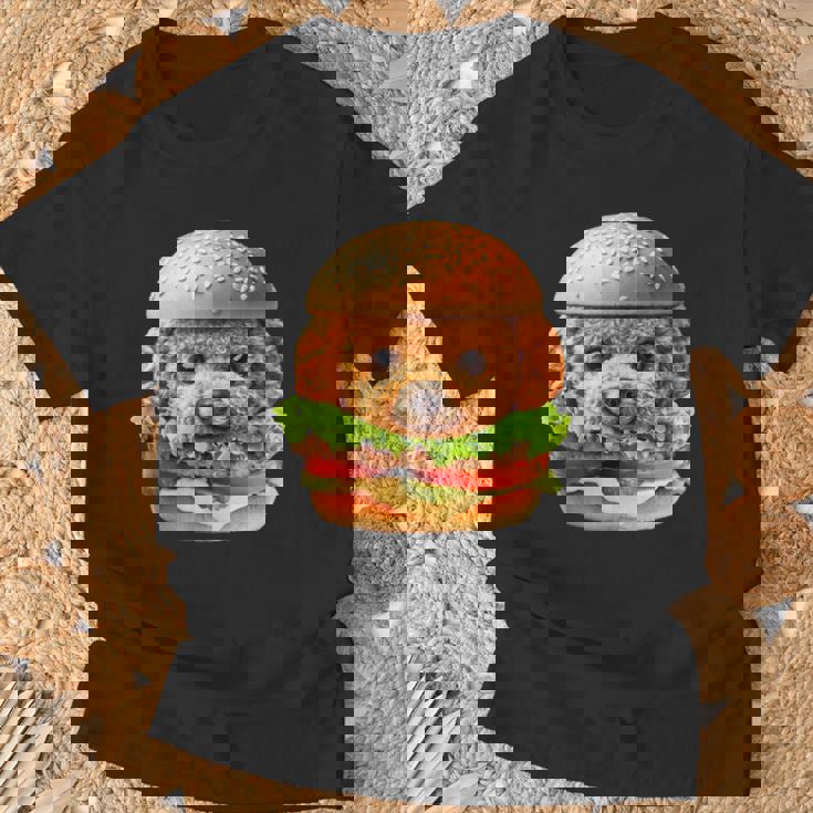 面白いtシャツ トイプードル 犬 ハンバーガー メンズ 犬好き グッズ かわいい おもしろ 面白い 服 ネタ Tシャツ 高齢者への贈り物